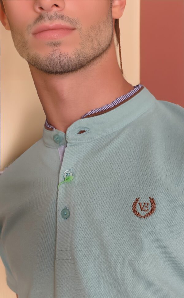 POLO CLÁSICO AZUL CIELO VESTIR ELEGANZIA - Imagen 8