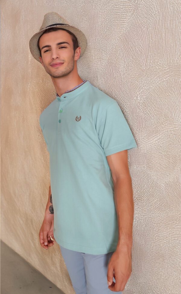 POLO CLÁSICO AZUL CIELO VESTIR ELEGANZIA - Imagen 7