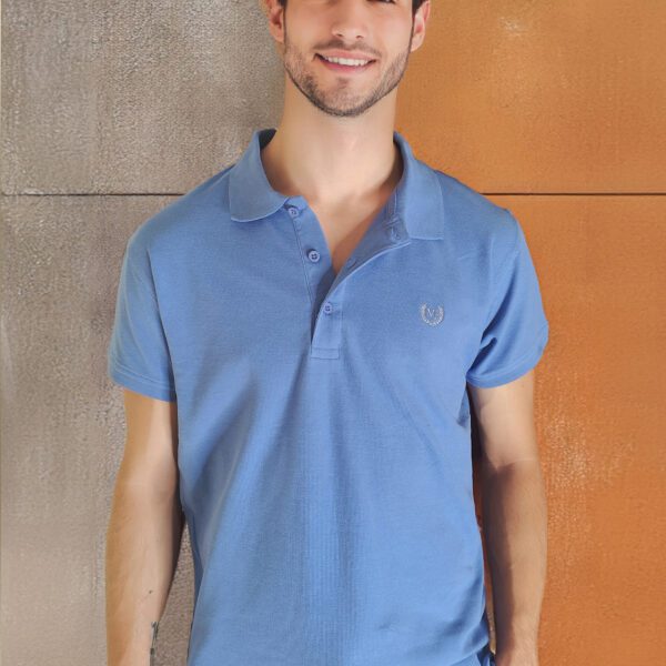 POLO AZUL VESTIR ELEGANZIA